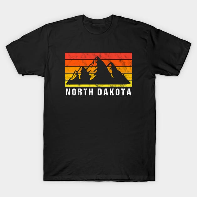 Retro Vintage North Dakota USA T-Shirt by JKFDesigns